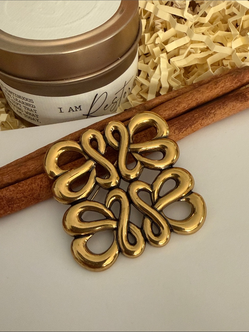 Fashion Jewelry Gold-tone Abstract Brooch